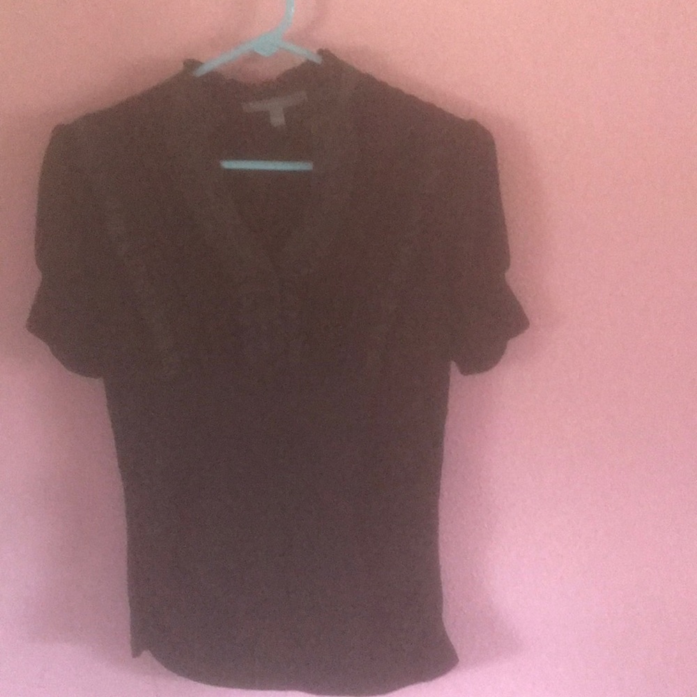 Black ruffle shirt